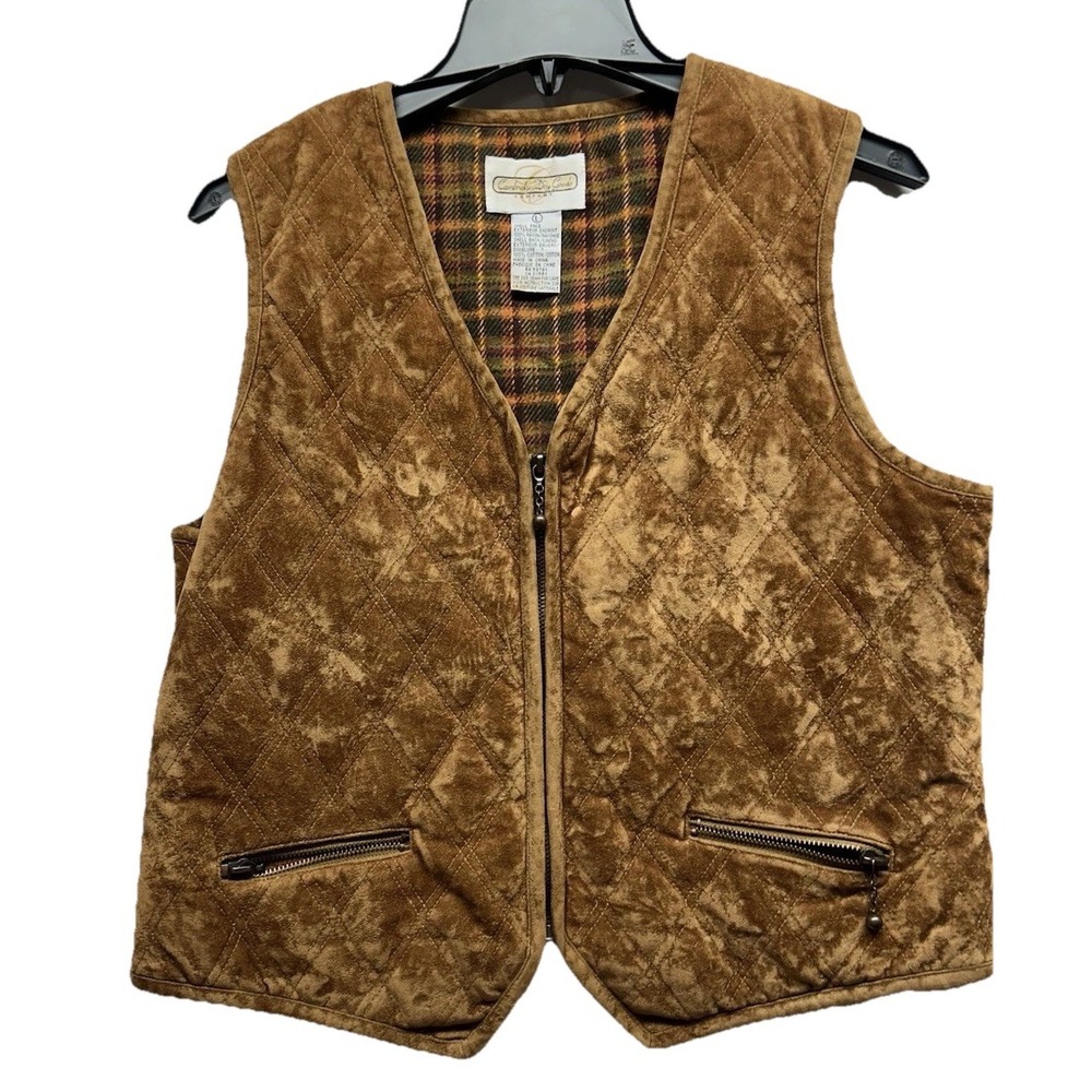 Vintage Cambridge Dry Goods Women's Large Brown Rayon Vest (SH7)
